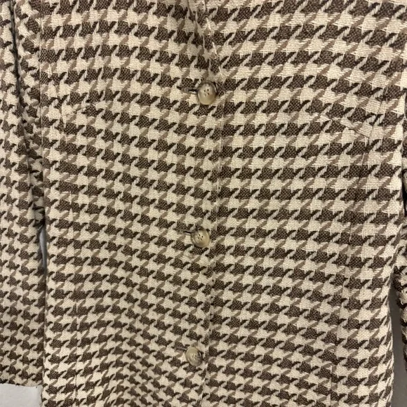 Charles Gray Classic Brown and Cream Coat with Houndstooth Pattern. Size… - Picture 5 of 17